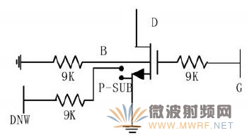 （b）NMOS管電阻連接說明圖