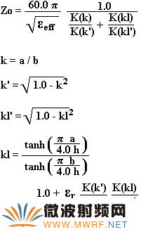 [All formulas for Eeff and Zo calculation]