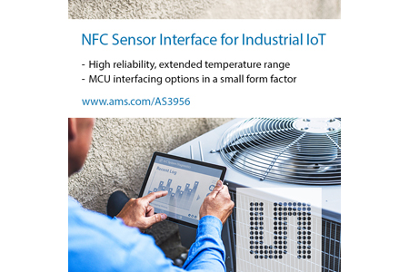 艾邁斯半導體為工業物聯網應用推出NFC傳感器接口