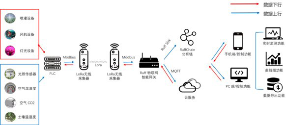 Ruff LoRa無線采集器智慧農業技術架構圖