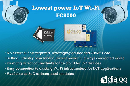 Dialog半導體推出最新超低功耗Wi-Fi SoC，加速IoT部署